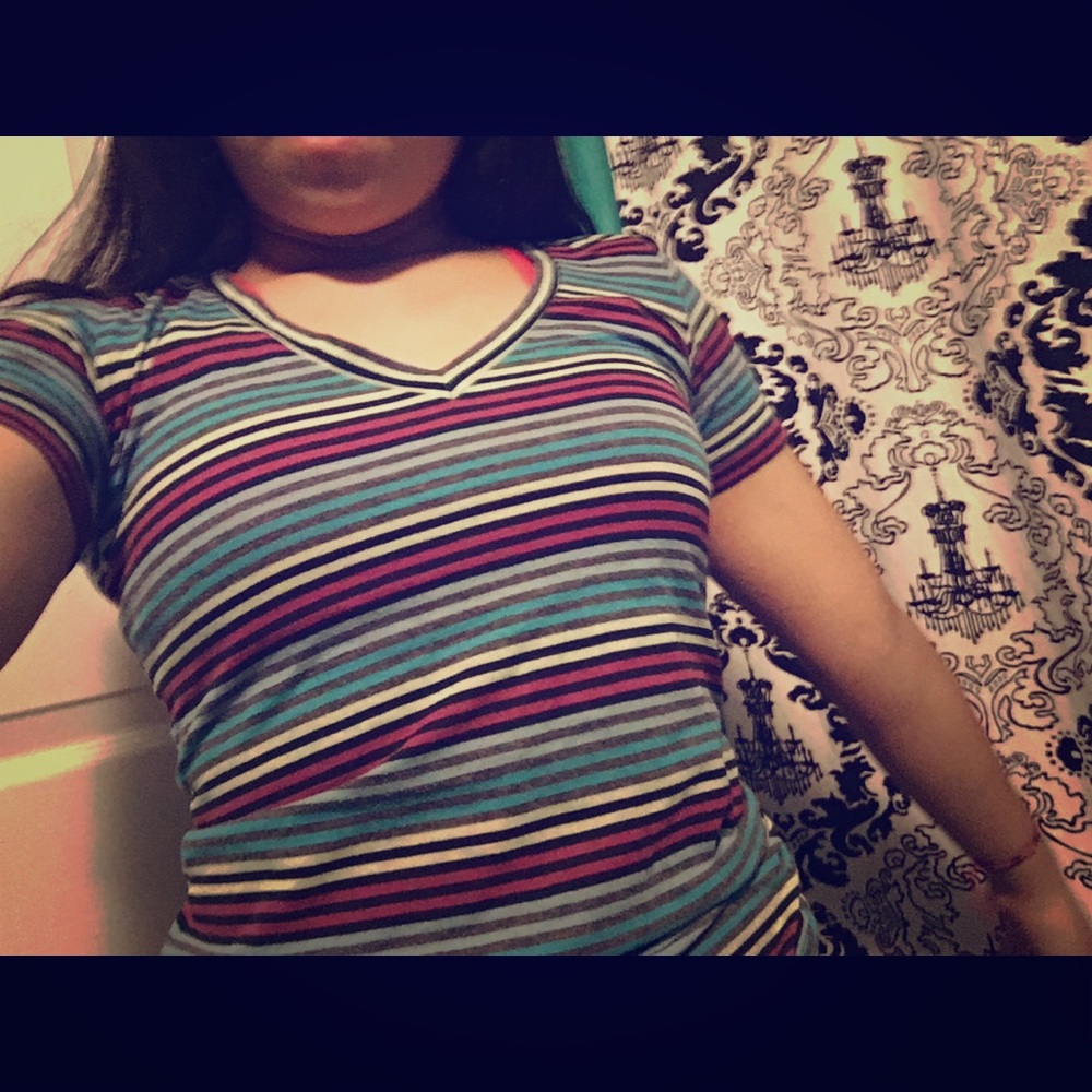 Striped vans tee